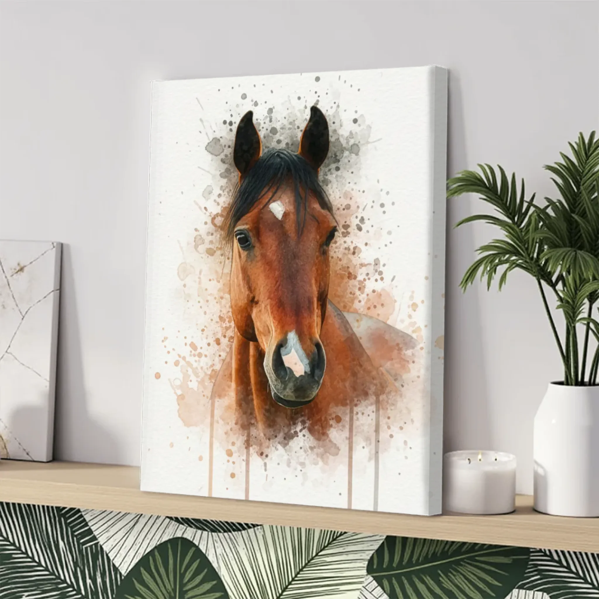 Pferdeporträt im Aquarell Stil