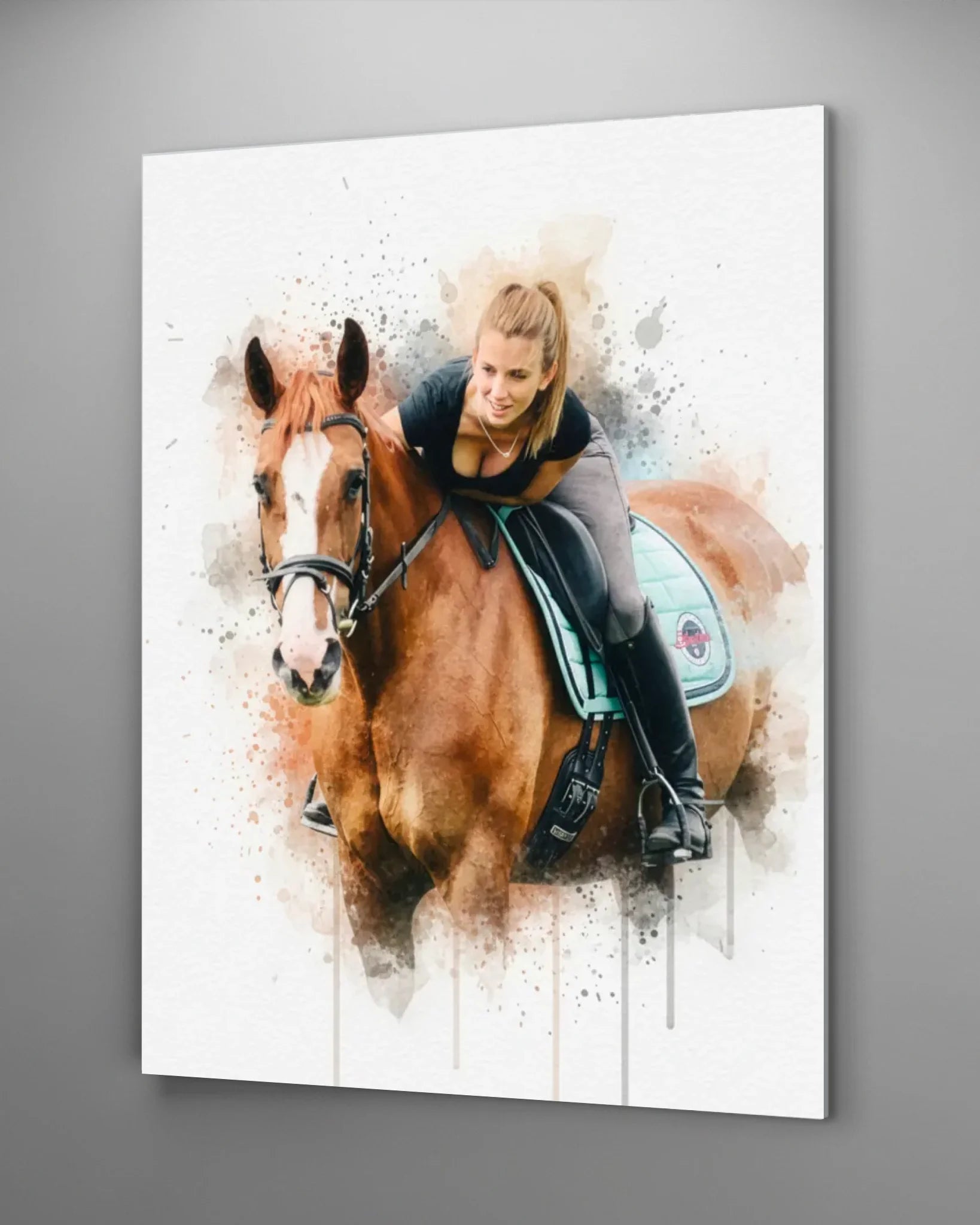 Pferdeporträt im Aquarell Stil