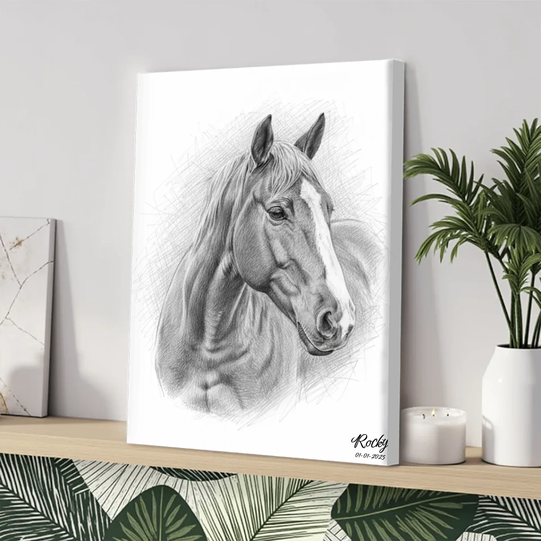 Haustierporträt im Bleistiftstil