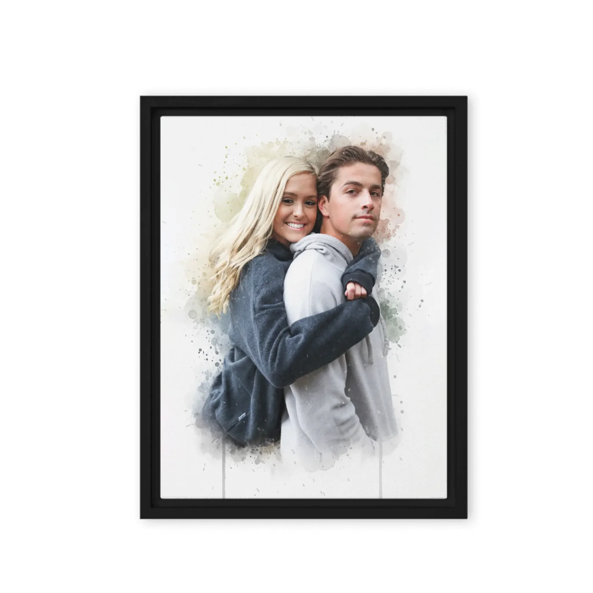 Individuelles Paar-Portrait im Aquarellstil – Personalisiert nach Foto