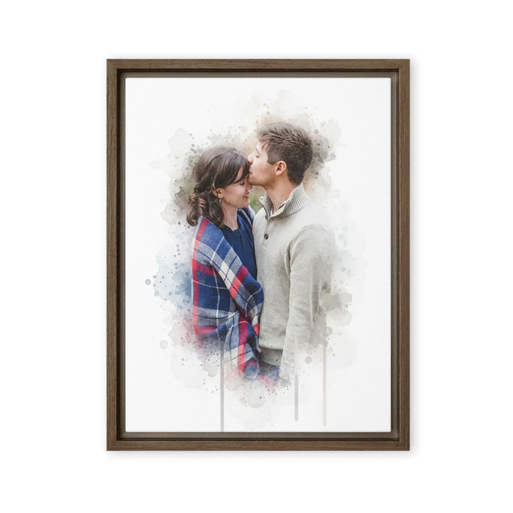 Individuelles Paar-Portrait im Aquarellstil – Personalisiert nach Foto