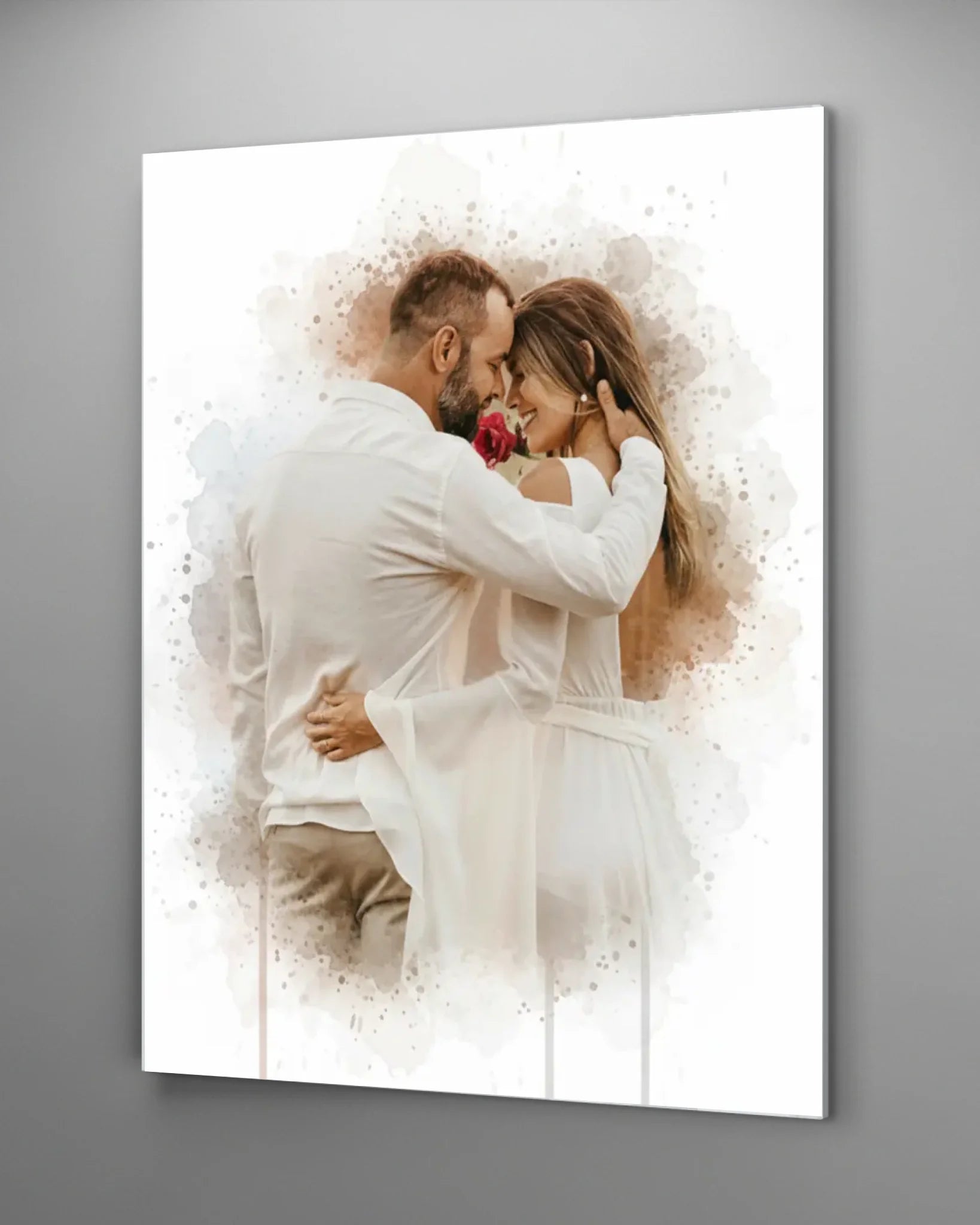 Individuelles Paar-Portrait im Aquarellstil – Personalisiert nach Foto