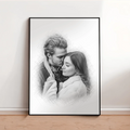 Paarporträt als Bleistiftzeichnung – Schwarz-Weiß Kunst aus eurem Foto