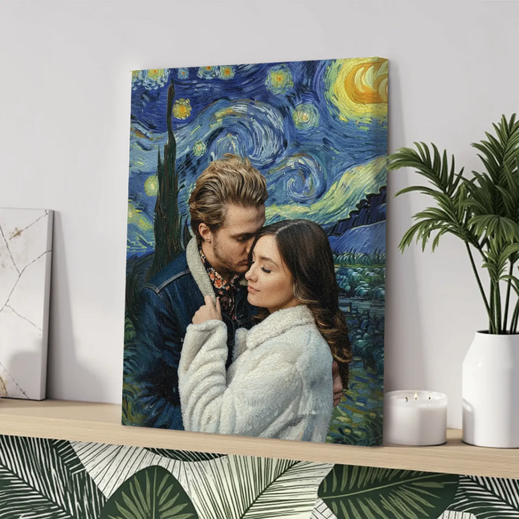 Paarporträt im Van-Gogh-Stil – Künstlerisches Gemälde aus eurem Foto
