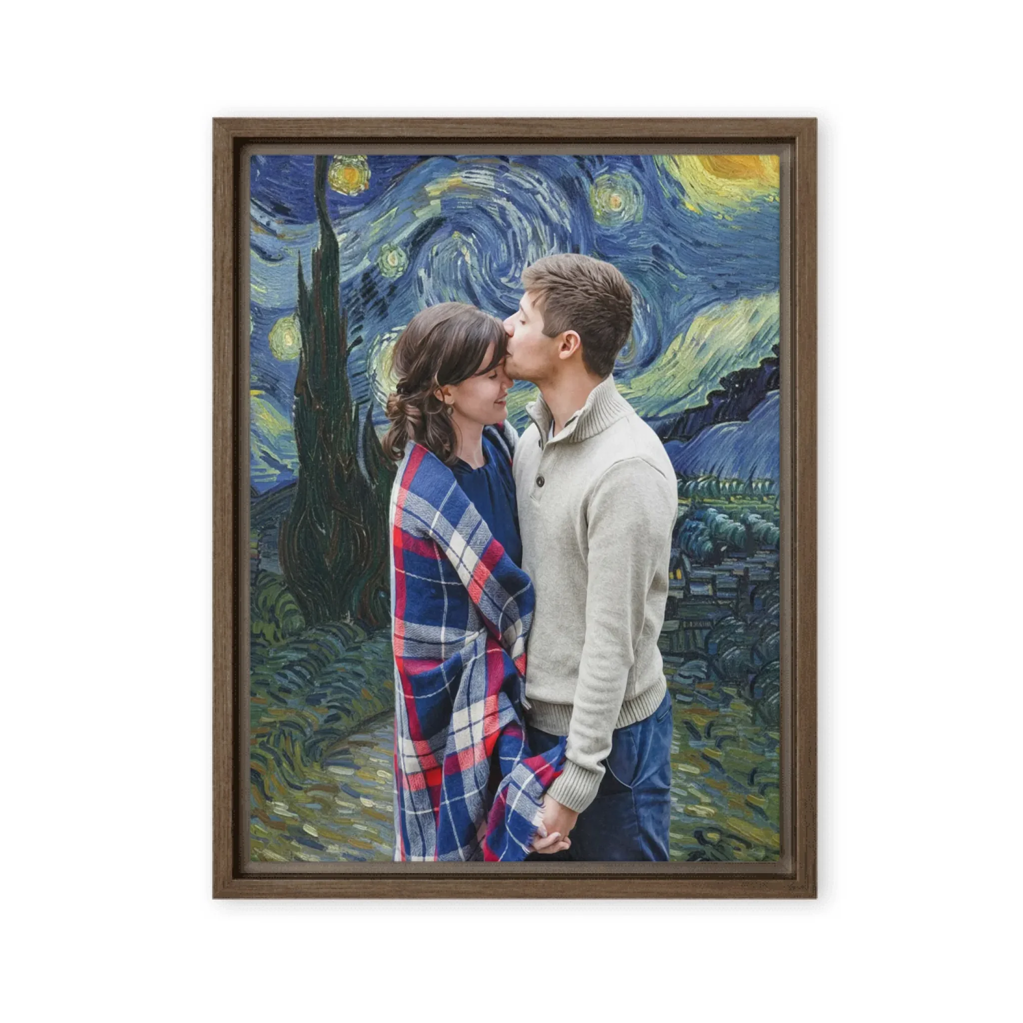Paarporträt im Van-Gogh-Stil – Künstlerisches Gemälde aus eurem Foto