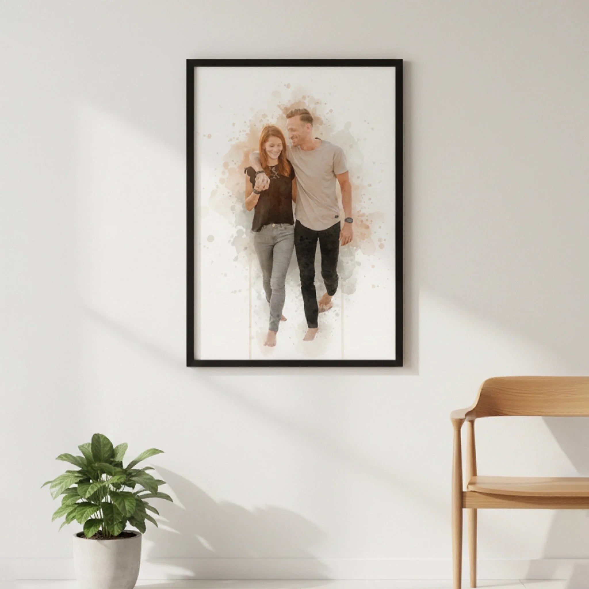 2aIndividuelles Paar-Portrait im Aquarellstil – Personalisiert nach Foto