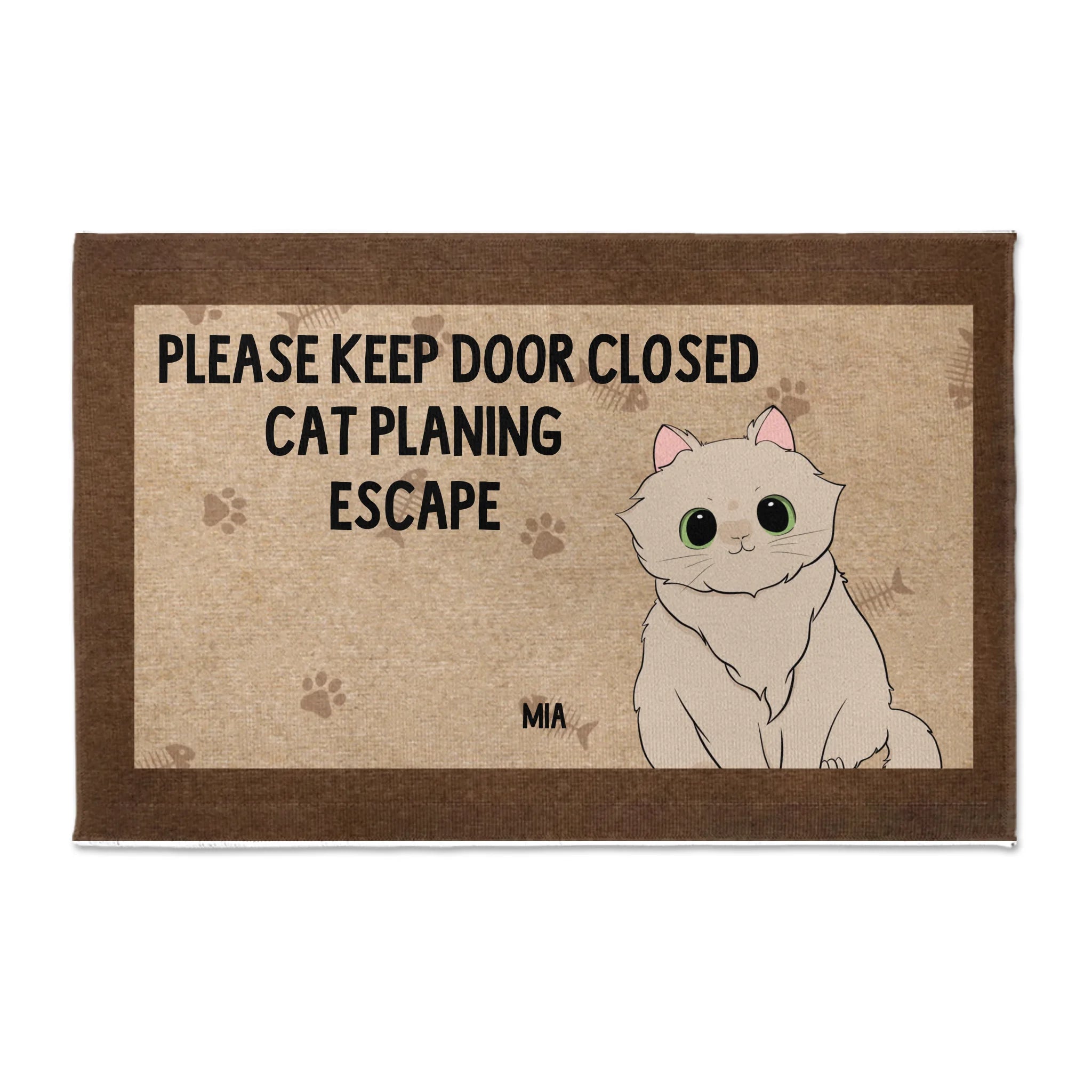 Cartoon Cats Planning Escape - Gift For Cat Lovers - Personalized Doormat